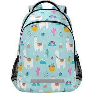 Llama Alpaca Student Schoolbag School Backpack Fruits Cactus Kids Backpacks 16 "